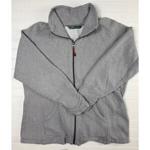 Woolrich Womens XL Gray Full Zip Fleece Lined Sweatshirt Jacket